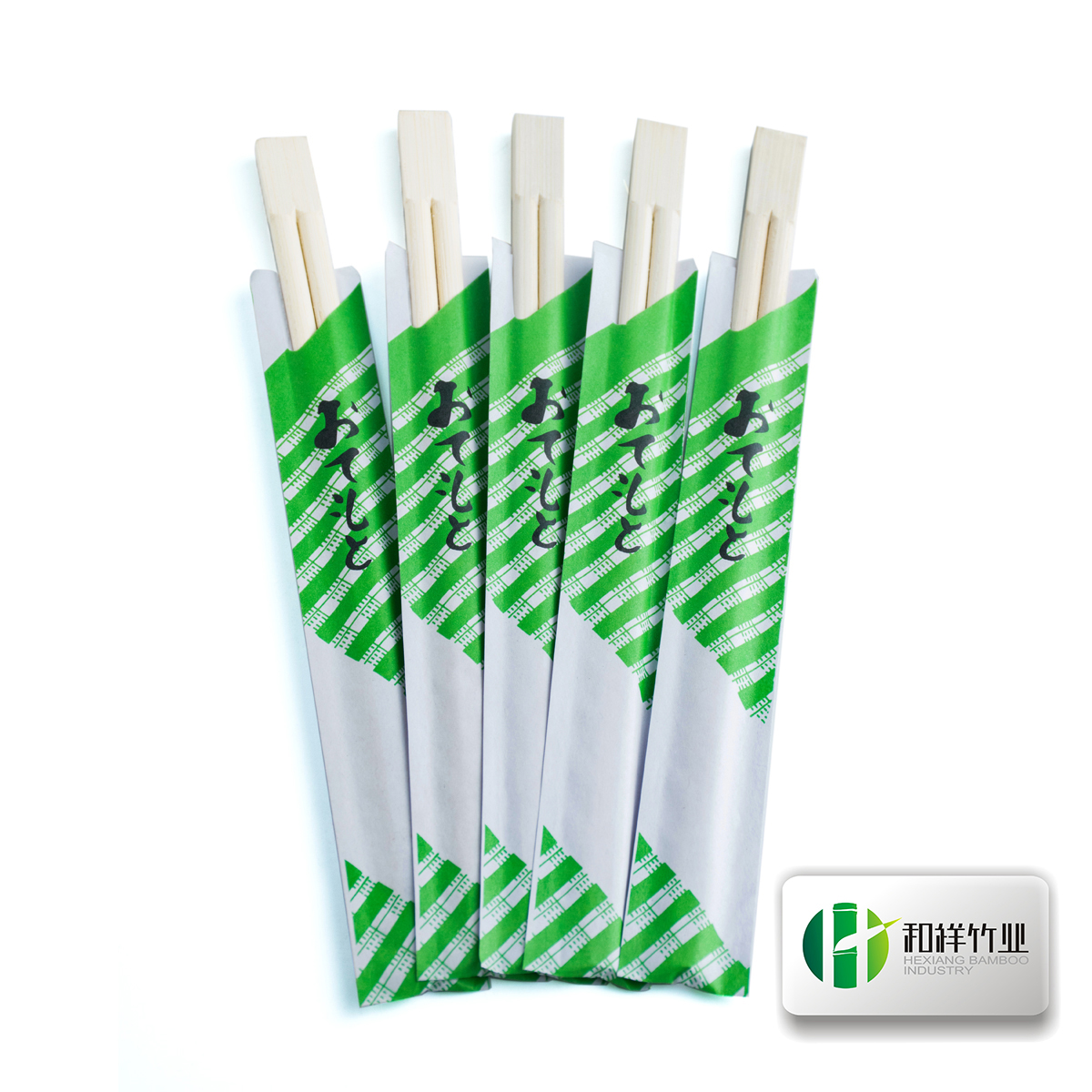 bamboo chopsticks with green sushi cover